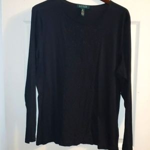 EUC Ralph Lauren Long Sleeve Shirt Lace Front 2X
